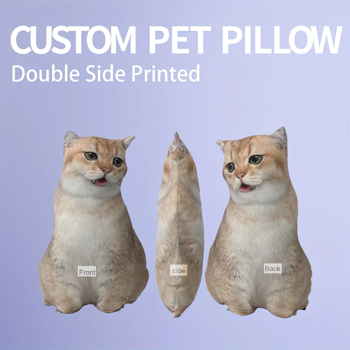 A customizable pet pillow, personalized 3D portrait plush toy for cats and dogs, mini animal pillow toy thumbnail 4