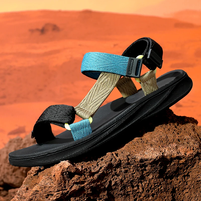 Summer Men's Sandals Outdoor Wadable Man Support Yoga Mat Gladiator Open Beach Slippers Antiskid Durable Flat Men Shoe Size40-45 thumbnail 3