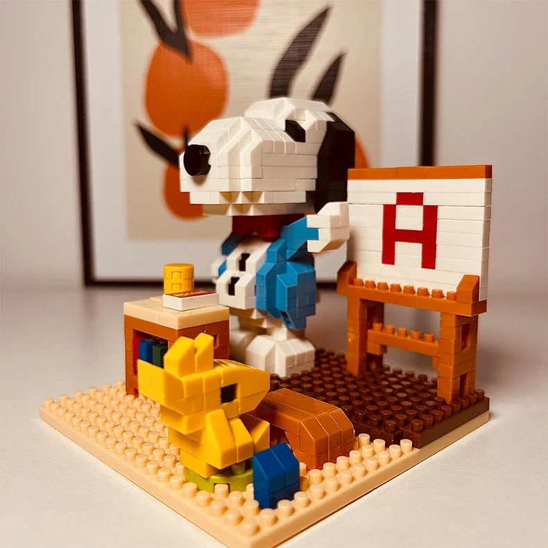 Snoopy Diamond Building Blocks Assembly Street View Model Character Scene Dog Mini Bricks Figure Toys For Christmas Gifts thumbnail 6