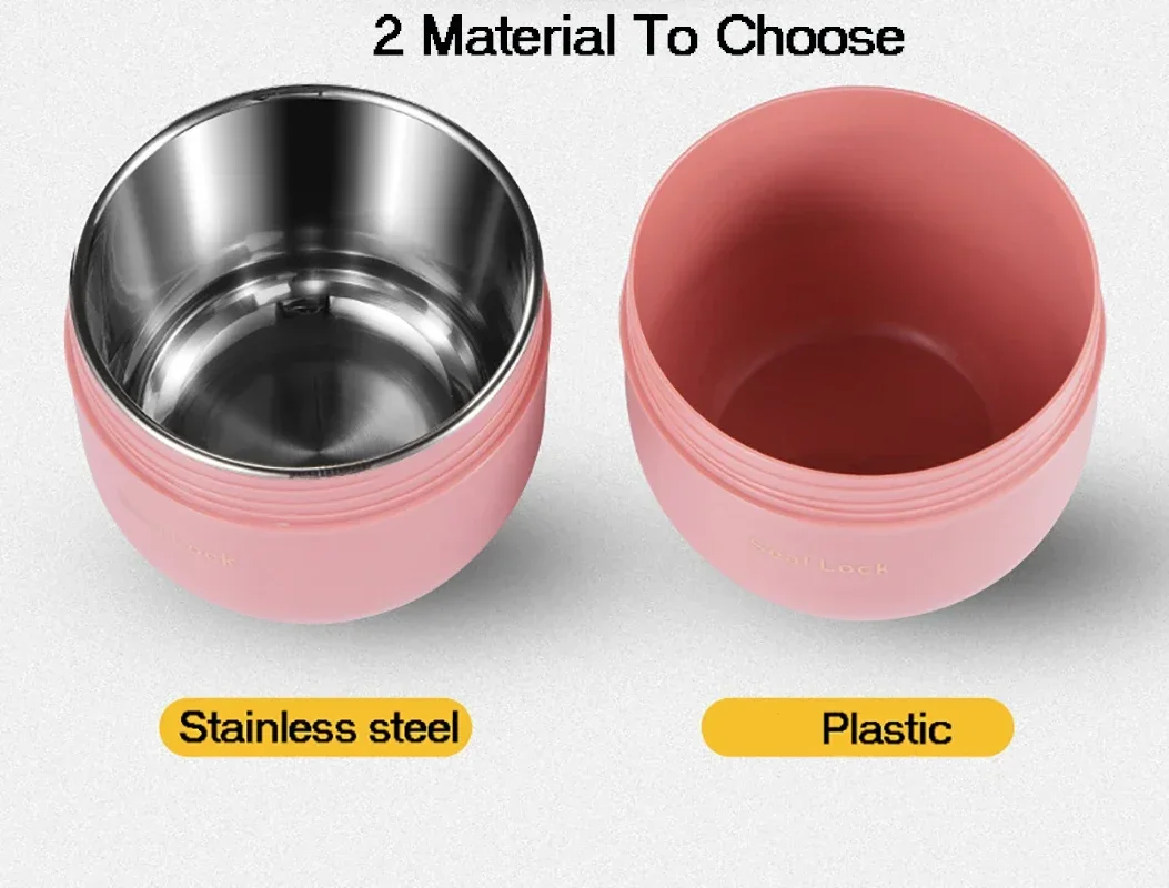 600ml/800ml  Breakfast Cups with Fork Cereal Yogurt Salad Soup Container Thermal Microwave Food Storage Box Lunch Box for Office thumbnail 5