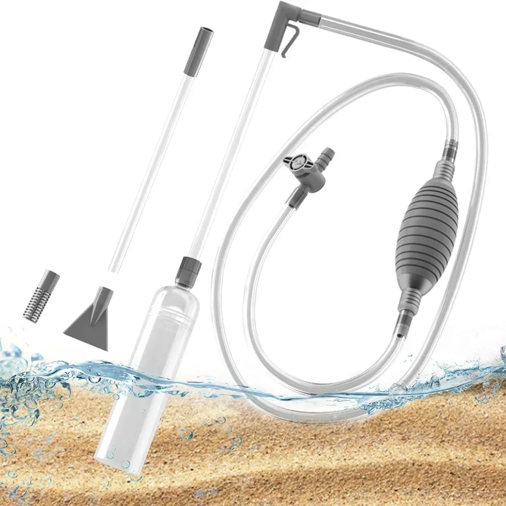 Siphon Vacuum Gravel Large Fish Tank Aquarium Sand Cleaning and Water Changing Cleaning Kit, with Extension Tube Fish Tank