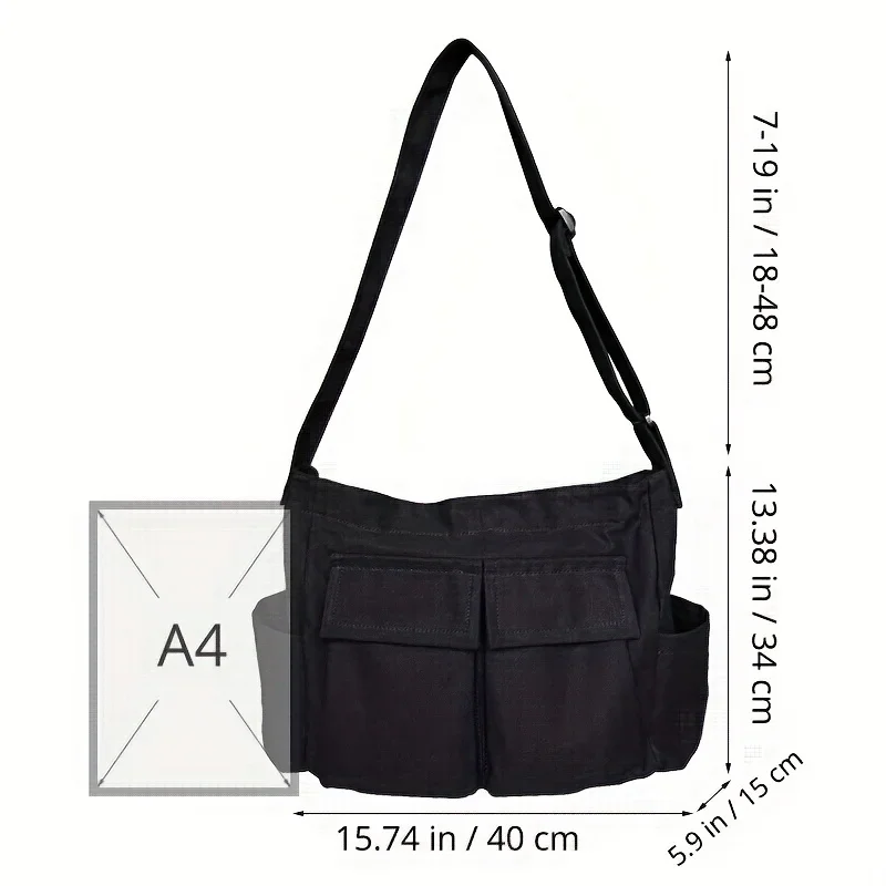 Workwear Canvas Shoulder Bag Large Capacity Retro Messenger Bag New Student Class Messenger Bag thumbnail 2
