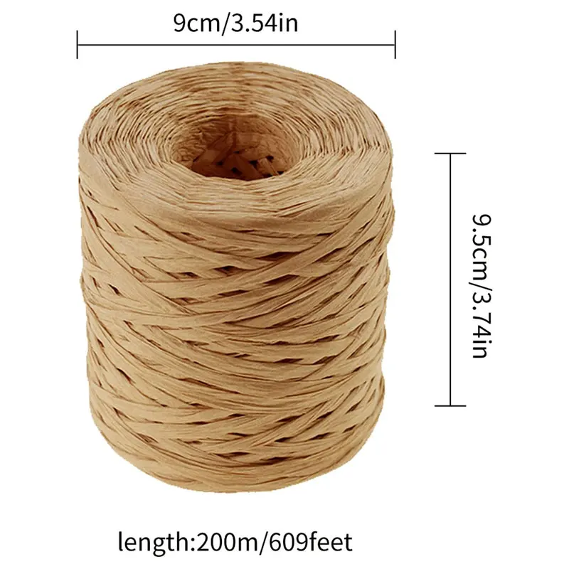 218Yards Raffia Paper Craft Ribbon Packing Paper Twine Raffia Yarn Knitted Paper Rope DIY Craft Festival Gift Wrapping 1/4Inch thumbnail 3