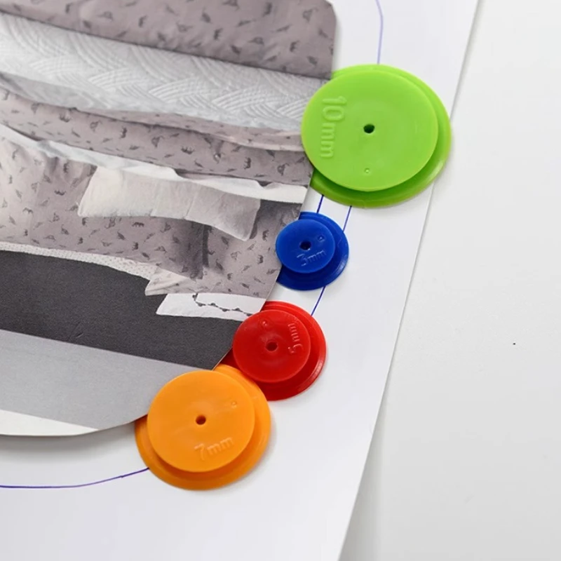 3/5/7/10mm 4pcs/set Seam Allowance Marker for Tailor Scanning Line DIY Patchwork Sewing Scribing Quilting Round Seam Wheel thumbnail 2