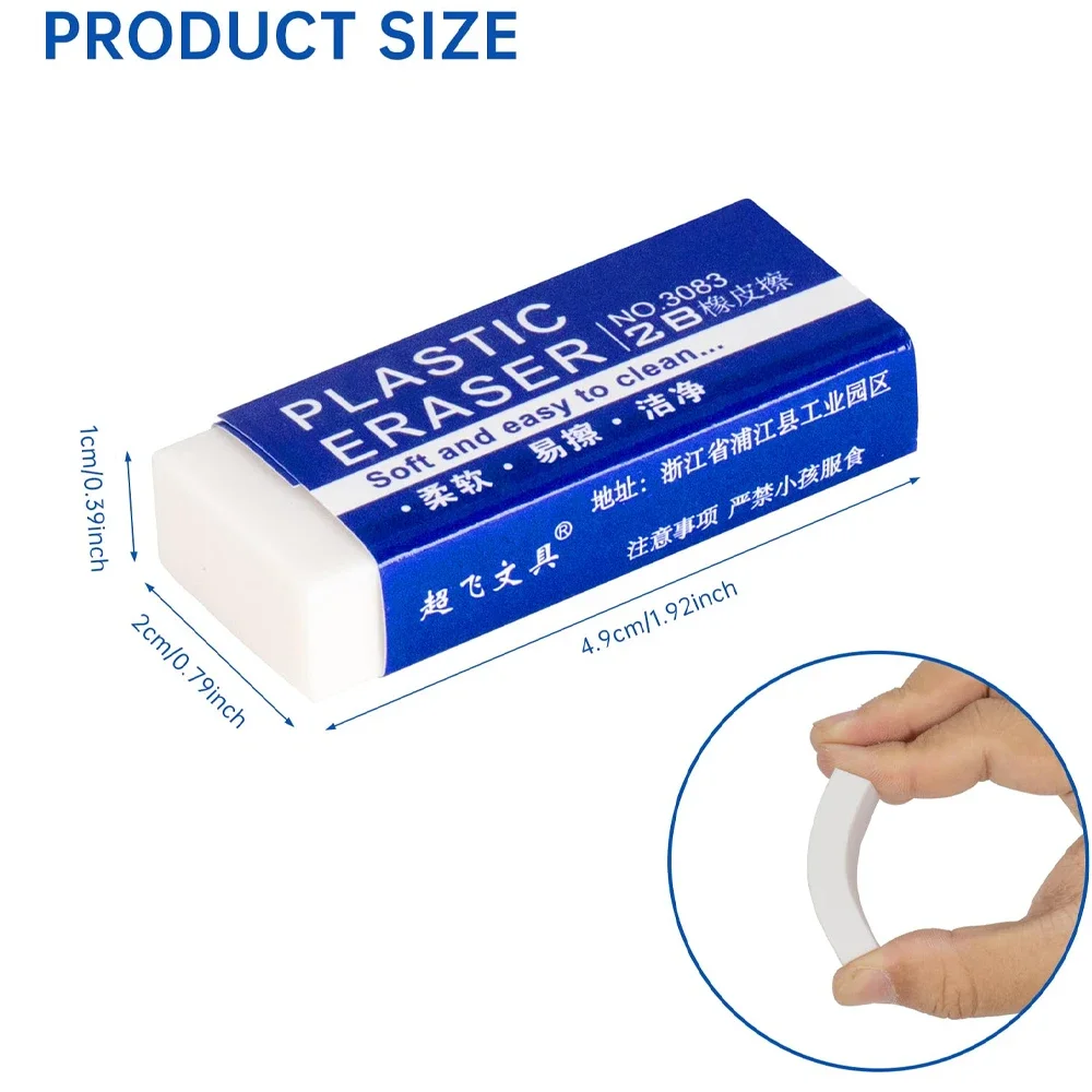 1-90Pcs Soft 2B Pencil Eraser PVC Plastic Rubber Eraser Sketches Paintings Fine Arts Eraser for School Office Drawing Sketches thumbnail 3