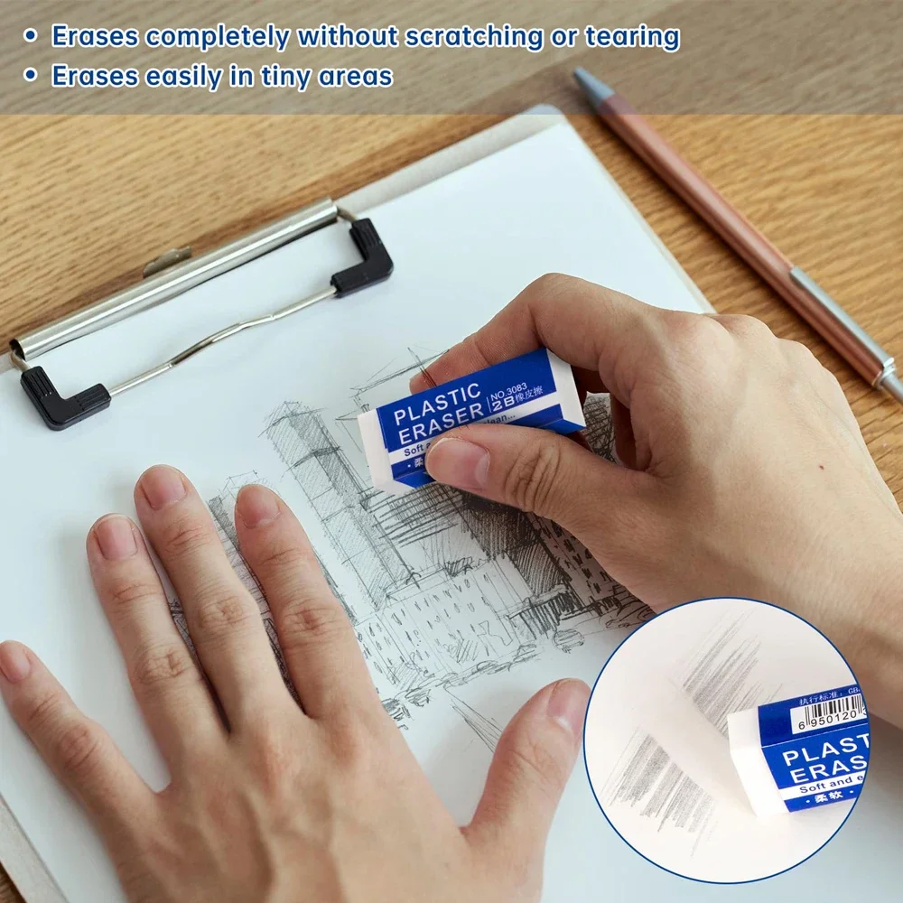 1-90Pcs Soft 2B Pencil Eraser PVC Plastic Rubber Eraser Sketches Paintings Fine Arts Eraser for School Office Drawing Sketches thumbnail 4