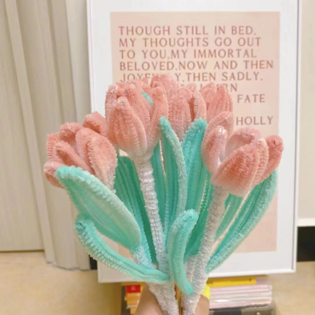 Chenille Stem Pipe Kids DIY Creative Toys Chenille Sticks Cleaners Kindergarten Educational Handmade Material Plush Strips thumbnail 3