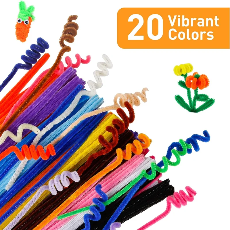 Chenille Stem Pipe Kids DIY Creative Toys Chenille Sticks Cleaners Kindergarten Educational Handmade Material Plush Strips thumbnail 4