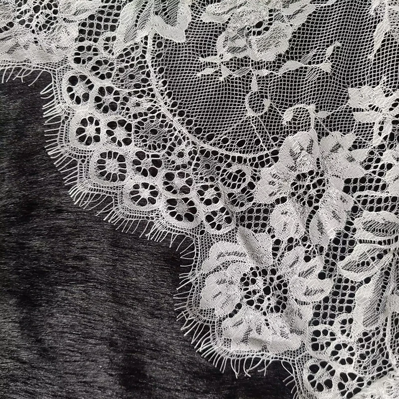 White Eyelash Lace Fabric Embroidery Floral DIY Sewing Material Cloth for Wedding Dresses, Bridal Veils,Home Tablecloth Decor thumbnail 3
