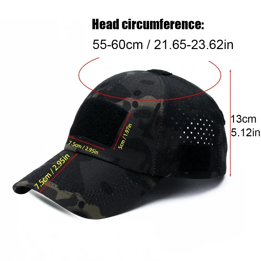 1PC Camouflage Baseball Cap with Velcro Glasses Hole for Mens Outdoor Sports Hiking Fishing Hunting Casual Sun Hats Summer Visor thumbnail 6