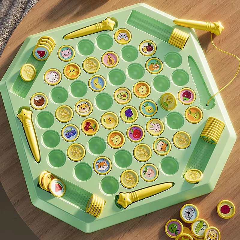 Kids Memory Game Board Chess 54 Cards Animal Fruit Flip Chess Educational Logical Thinking Learning Toy for 2-4 Players thumbnail 2