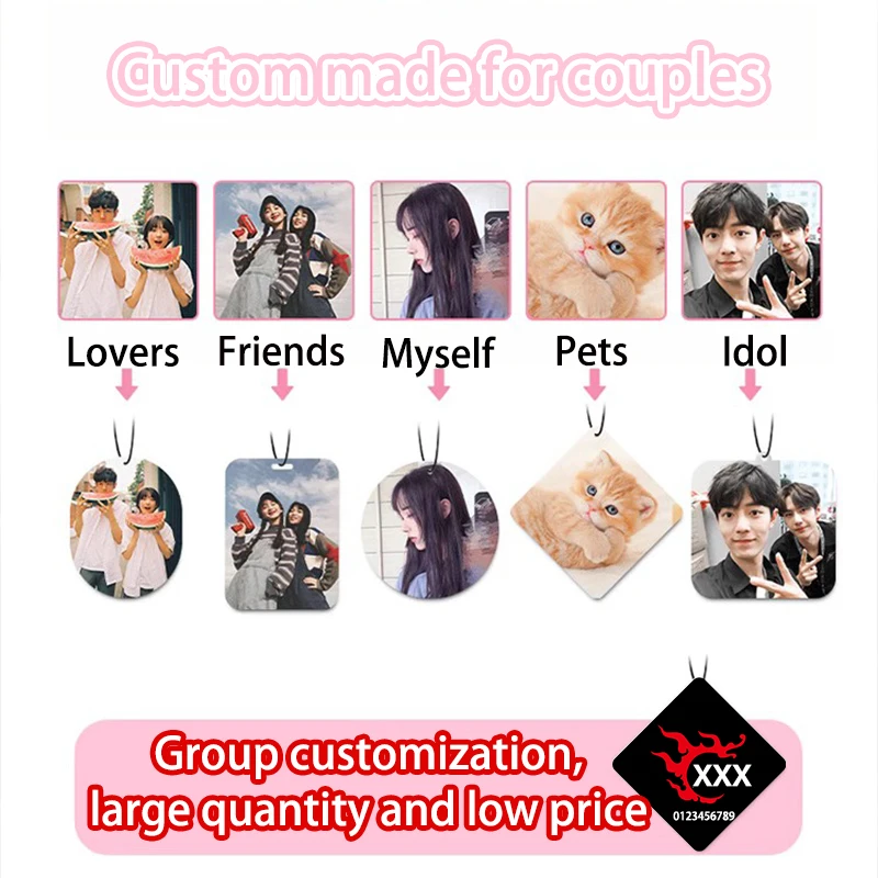 20 pcsCustomized car air freshener free design car accessories aromatherapy any shape any picture can be customized advertising thumbnail 2