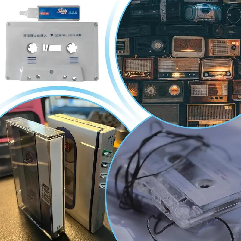 Cassette Tape Head Cleaner Demagnetizer Kits Audio Deck Household Tape Player Cleaning Products Recorder Cleaner Fluids thumbnail 2