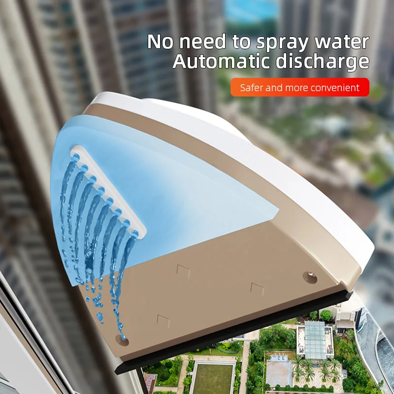 NEW Magnetic Glass Window Cleaning Tool Water Discharge Double-layer Wiper Household Special Window Cleaner For Home thumbnail 3