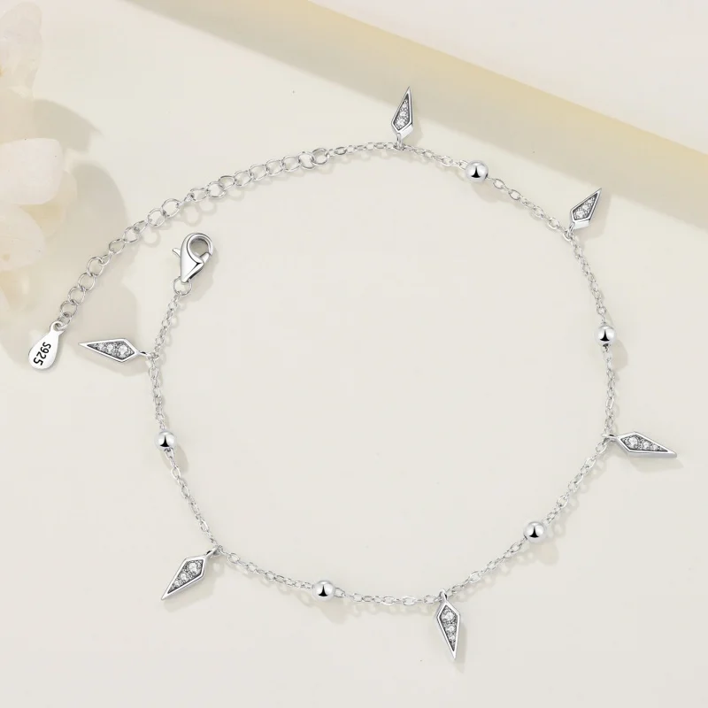 MISEFF 925 Sterling Silver Bohemian Style Chain Anklet Shiny Starlight Star Zircon Chain Leg Bracelets Jewelry Accessories Gifts thumbnail 3