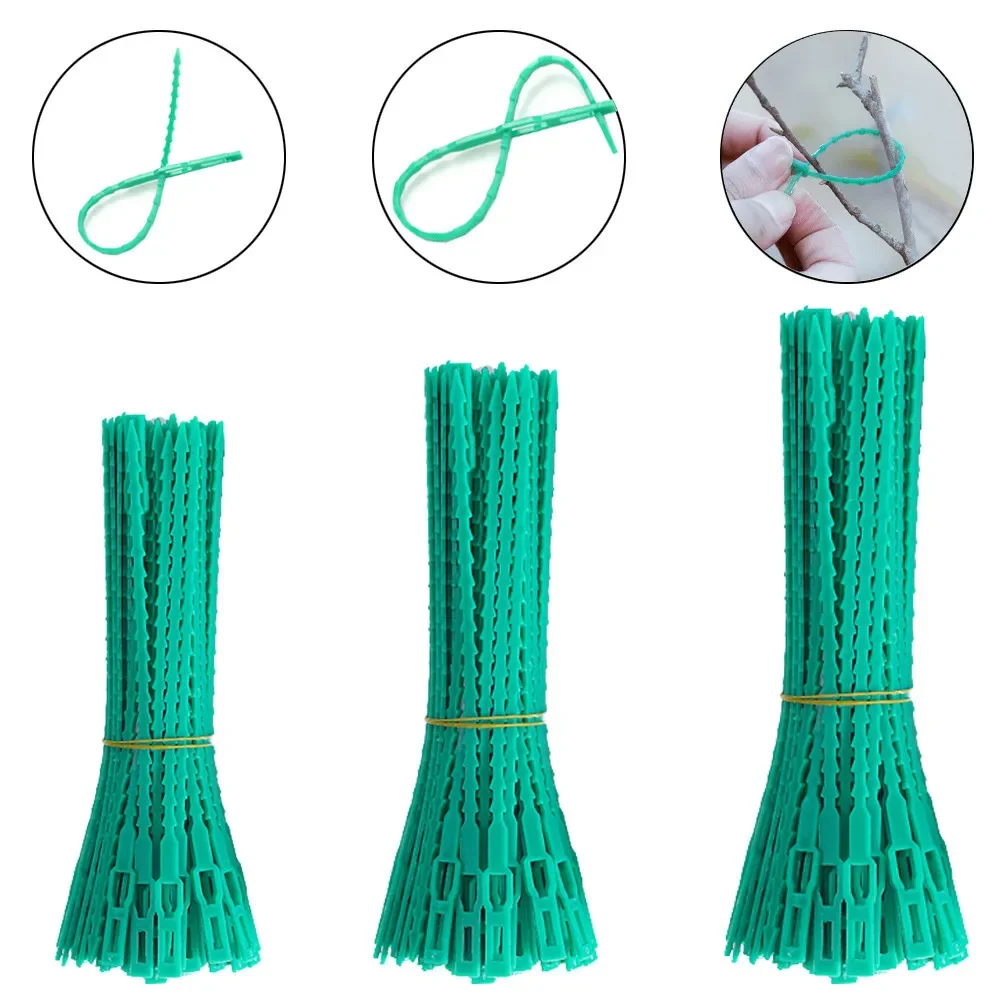Reusable Garden Cable Ties Plant Vine Tree Shrubs Support Fastener Locking Nylon Adjustable Zipper Cables Ties Organizer Tools thumbnail 2