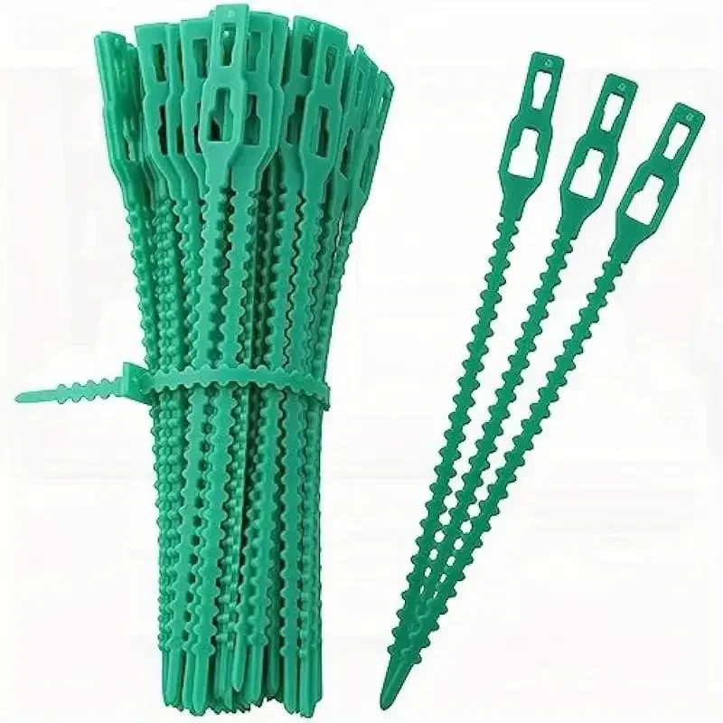 Reusable Garden Cable Ties Plant Vine Tree Shrubs Support Fastener Locking Nylon Adjustable Zipper Cables Ties Organizer Tools thumbnail 4