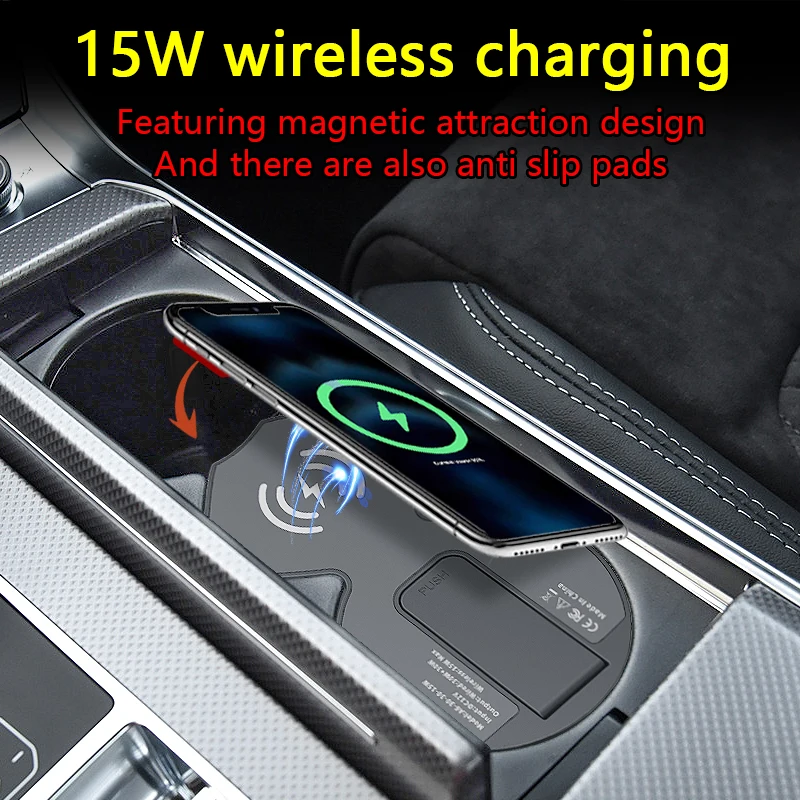 Audi A6 A7 2019-2025 Wireless Charger Fast Charging Expansion Dock Car Charger QC3.0 + Type-C Cigarette Lighter USB Car Charger thumbnail 4