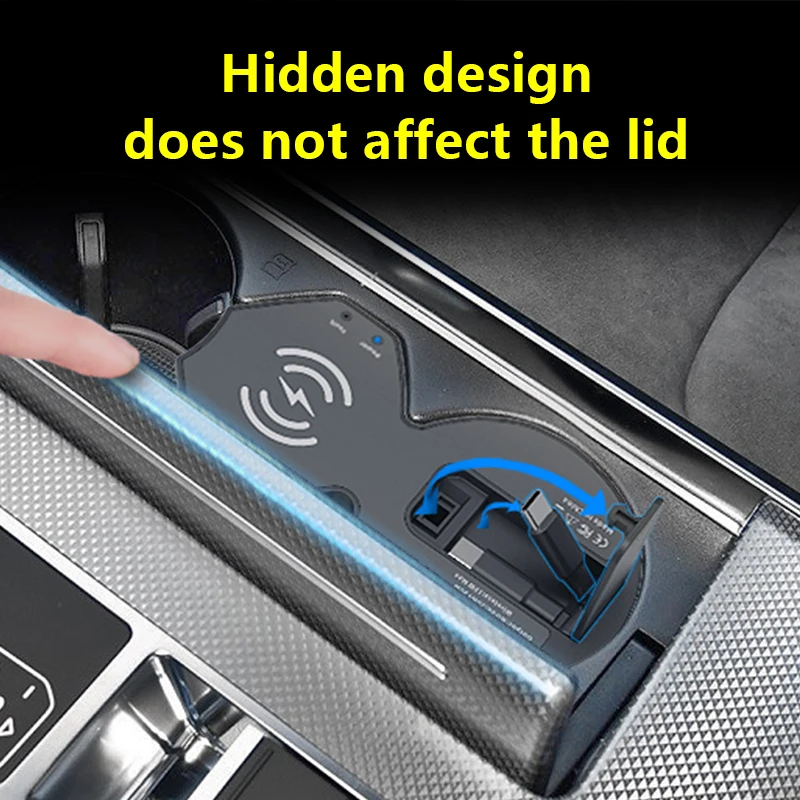 Audi A6 A7 2019-2025 Wireless Charger Fast Charging Expansion Dock Car Charger QC3.0 + Type-C Cigarette Lighter USB Car Charger thumbnail 5