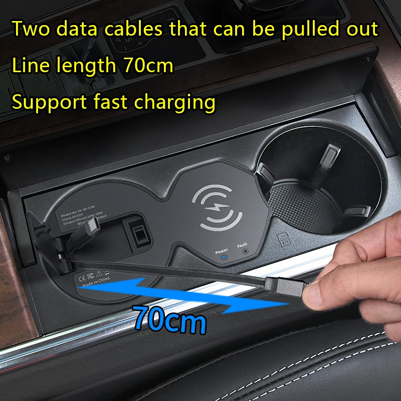 Audi A6 A7 2019-2025 Wireless Charger Fast Charging Expansion Dock Car Charger QC3.0 + Type-C Cigarette Lighter USB Car Charger thumbnail 3