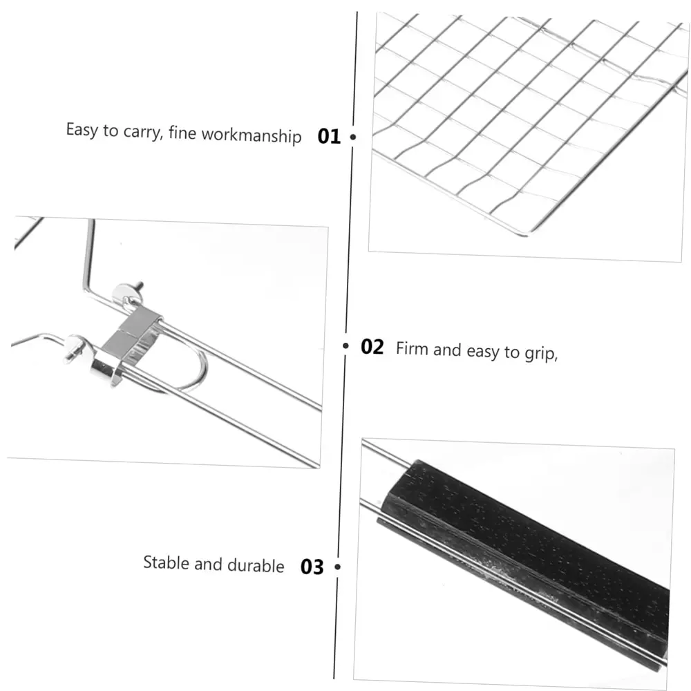 Stainless Steel BBQ Mesh Non Stick Grilling Basket Grill Mesh Mat Meat Vegetable Steak Picnic Party Barbecue Tool thumbnail 3