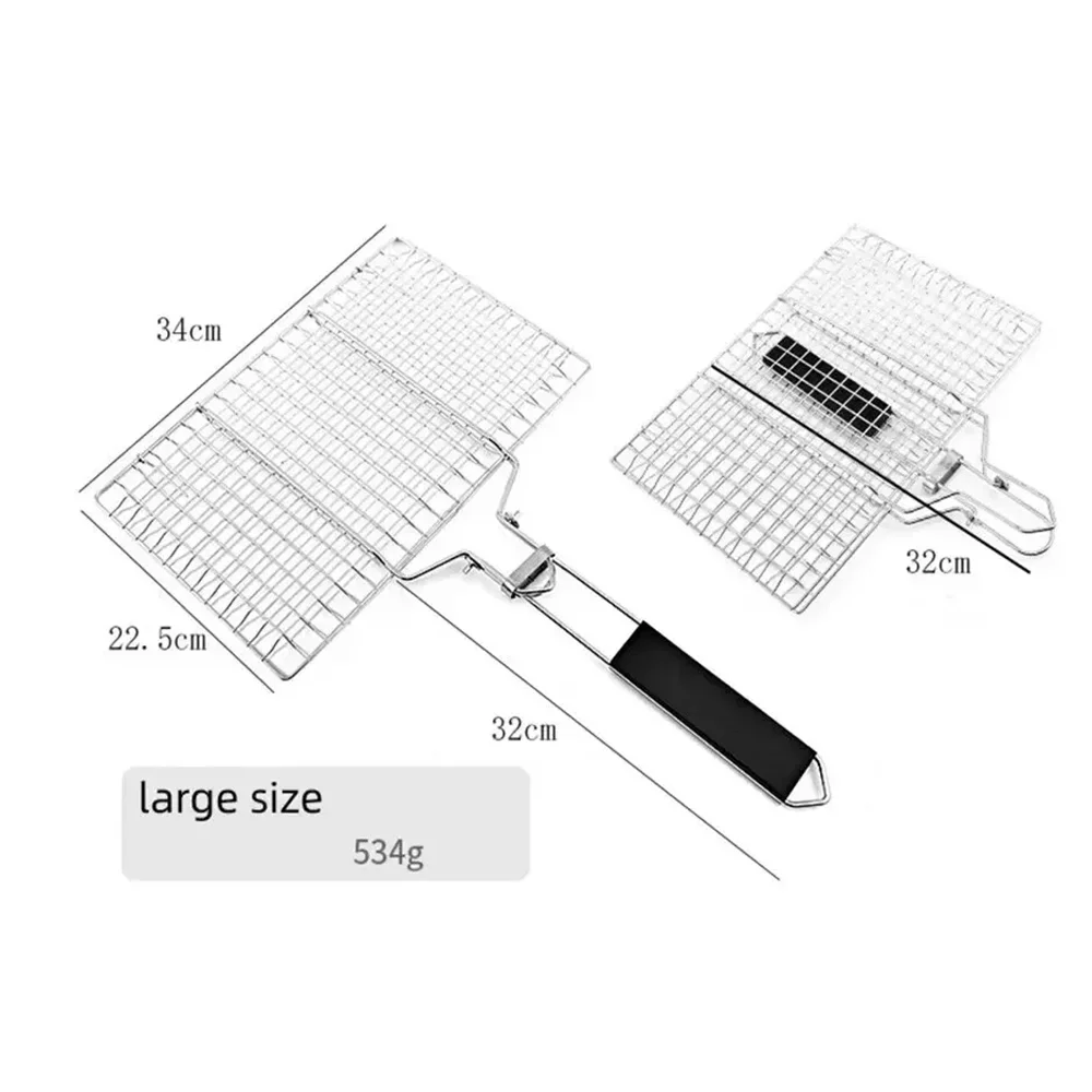 Stainless Steel BBQ Mesh Non Stick Grilling Basket Grill Mesh Mat Meat Vegetable Steak Picnic Party Barbecue Tool thumbnail 6