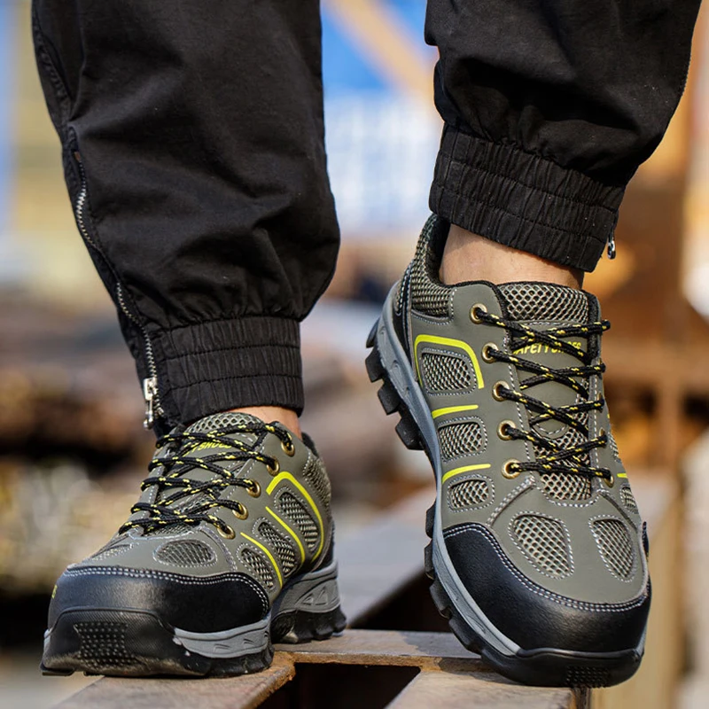 NYWOOH Male Steel Toe Safety Shoes Indestructible Construction Work Shoes Protection Footwear Breathable Hiking Boots For Men thumbnail 3
