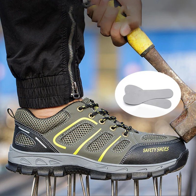 NYWOOH Male Steel Toe Safety Shoes Indestructible Construction Work Shoes Protection Footwear Breathable Hiking Boots For Men thumbnail 2