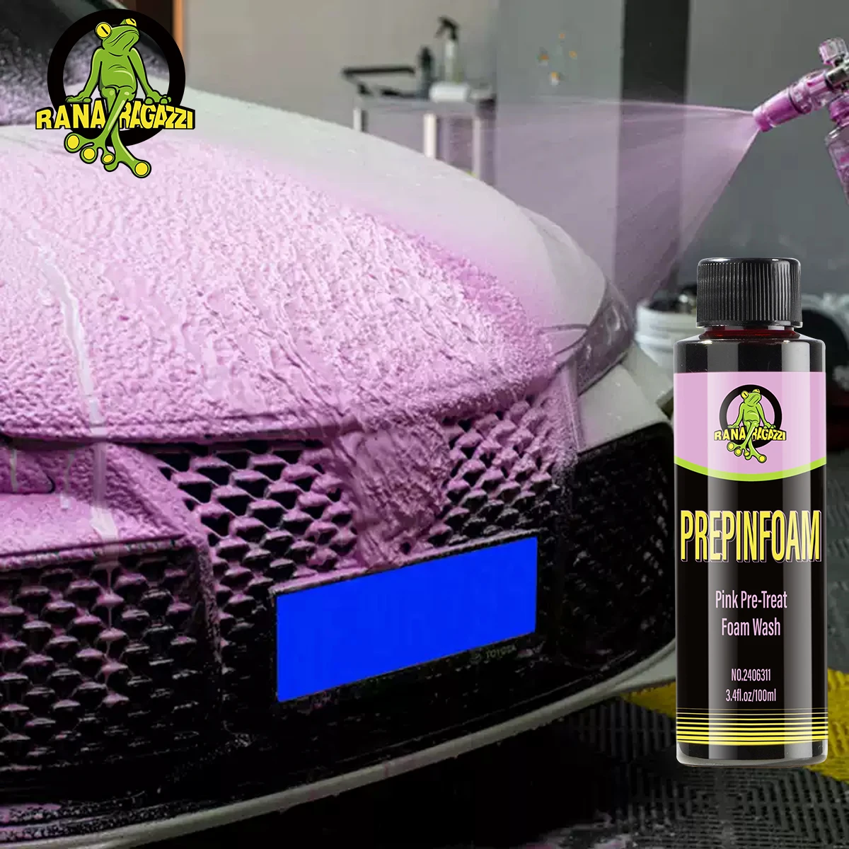 Motorcycle Washing Spray Pink Pre-Treat Foam Wash Sediment Pre-washed Off Dense And Flowing Foam Layer Natural Pink Foam RG311 thumbnail 3