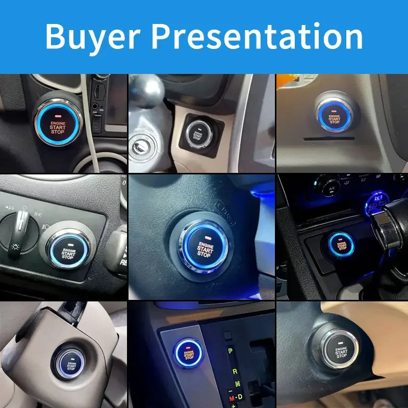 Universal Car Push Button Start Stop Keyless Entry Starter System Cell Phone Bluetooth APP PKE Remote Control Ignition Car Alarm thumbnail 2