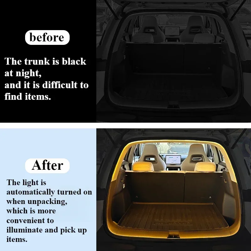 2024-2025 For BYD Yuan UP Trunk Ambient Light Car Accessories Wireless Install Reading Lamp for Interior Decoration Strip thumbnail 4