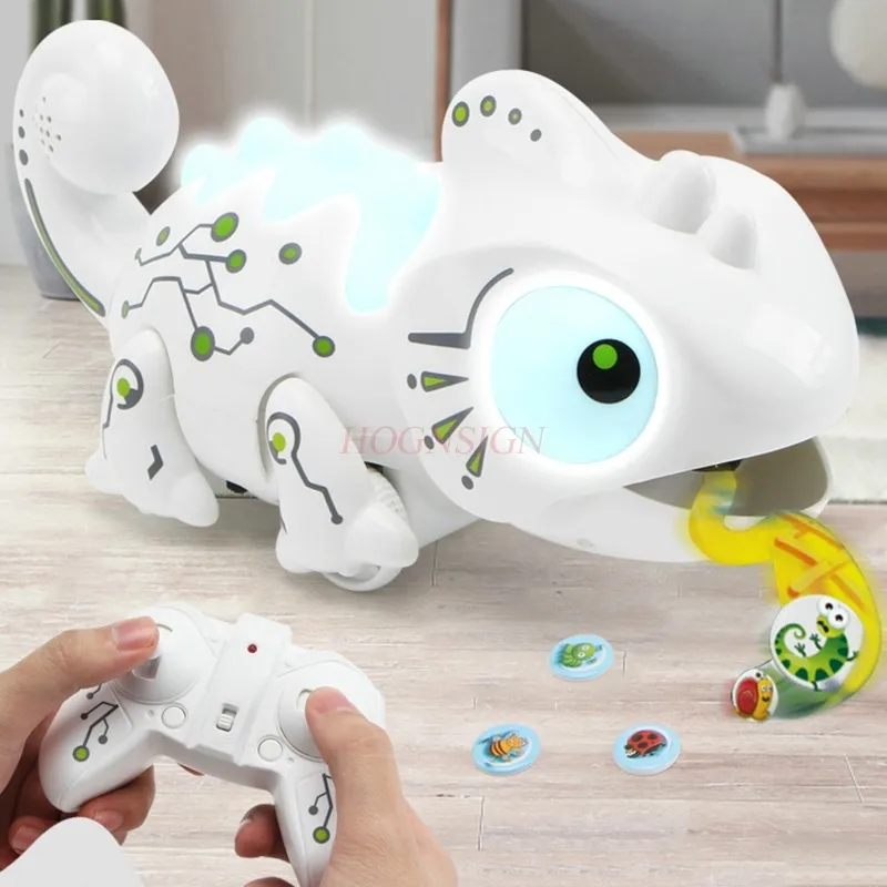 Remote Control Chameleon Toy Moving Dinosaur Electric Boy's Puzzle and Brainstorming Intelligence Development
