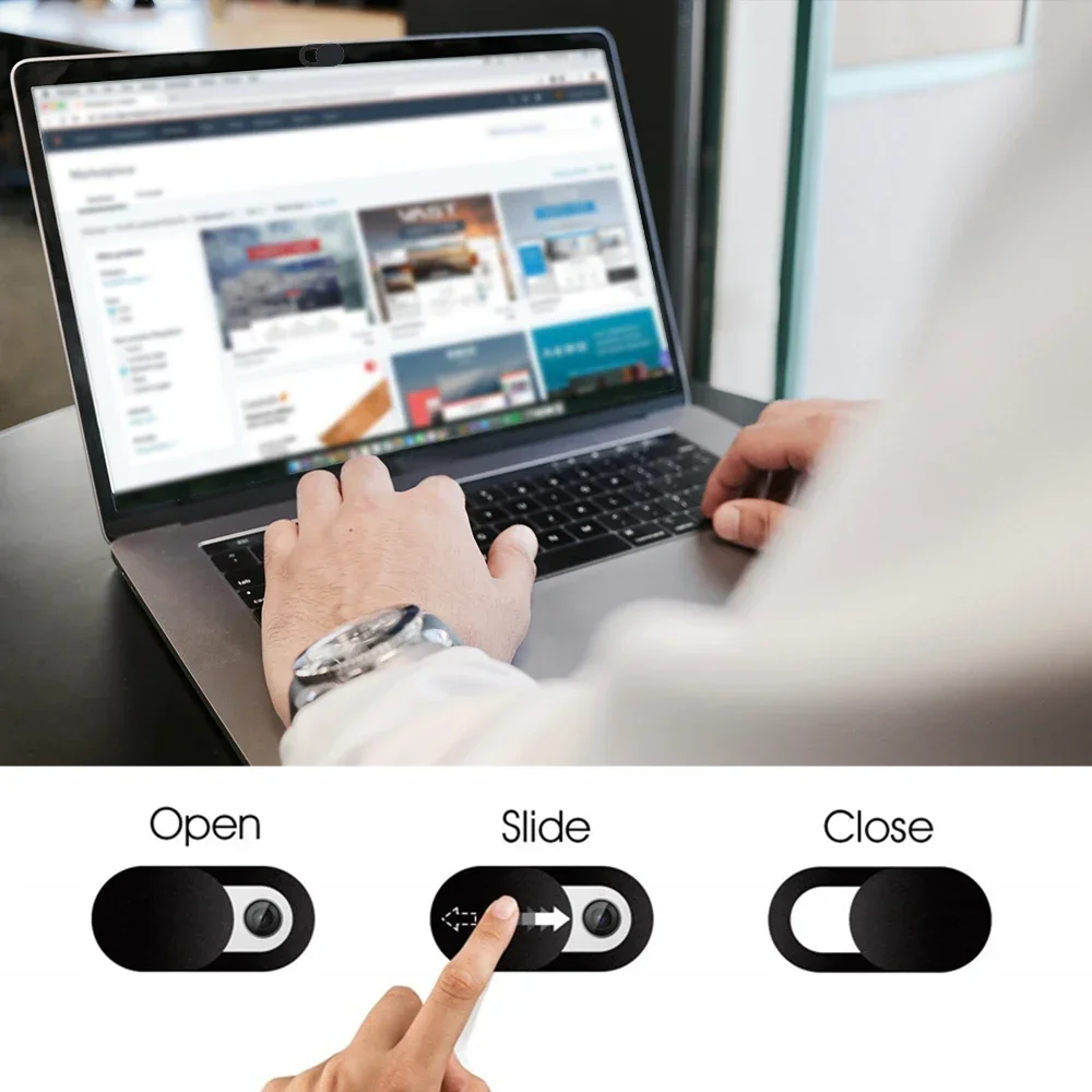 0.03 inch Ultra Thin Laptop Camera Cover for iPhone iPad MacBook Pro Computer Cell Phone Anti-spy Privacy Lens Blocker Slider thumbnail 2