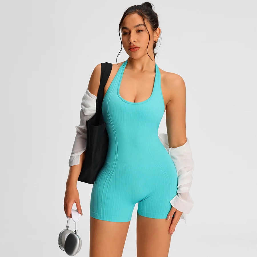 Summer Rompers Sportswear Woman Gym Combi-pants Women Jumpsuits Sport Yoga Clothes Female Fitness Overalls Shorts Bodysuit thumbnail 3