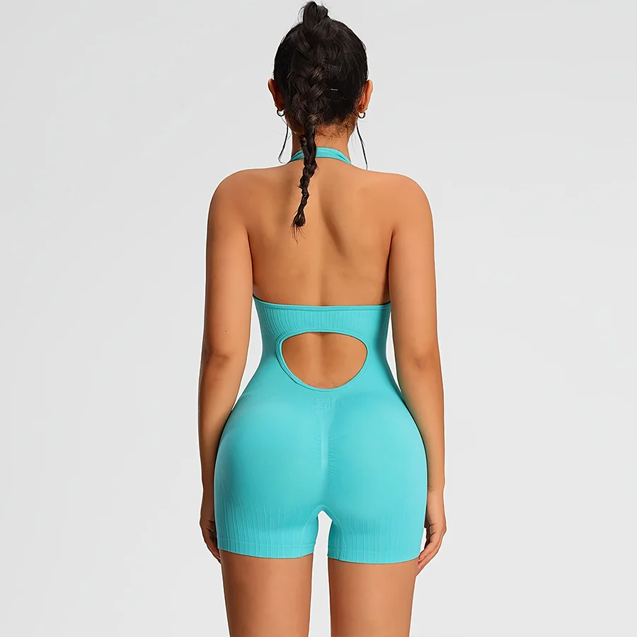 Summer Rompers Sportswear Woman Gym Combi-pants Women Jumpsuits Sport Yoga Clothes Female Fitness Overalls Shorts Bodysuit thumbnail 6