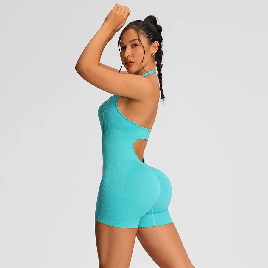Summer Rompers Sportswear Woman Gym Combi-pants Women Jumpsuits Sport Yoga Clothes Female Fitness Overalls Shorts Bodysuit thumbnail 4