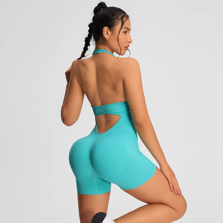 Summer Rompers Sportswear Woman Gym Combi-pants Women Jumpsuits Sport Yoga Clothes Female Fitness Overalls Shorts Bodysuit thumbnail 5