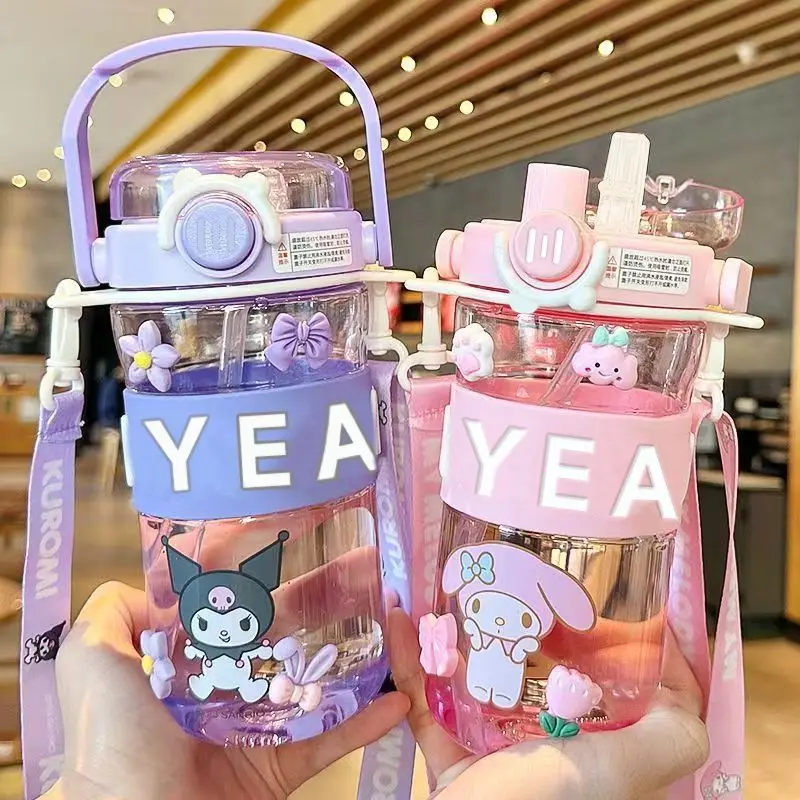 New style Kawaii cartoon character Kuromi high appearance cute large capacity plastic high temperature resistant children's cup thumbnail 4