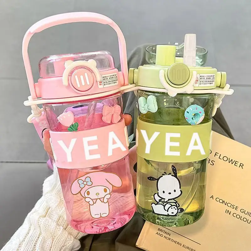 New style Kawaii cartoon character Kuromi high appearance cute large capacity plastic high temperature resistant children's cup thumbnail 3
