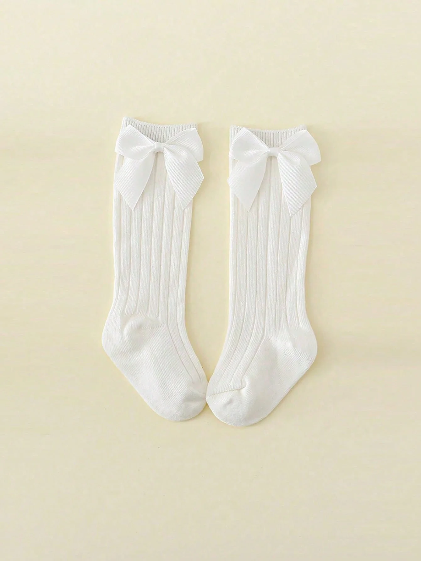 3 Pairs of Baby Socks 0-8 Years Striped High Knee Cotton Soft Kids Socks Set for Boys Girls Toddler Non-Slip White Children Socks thumbnail 5
