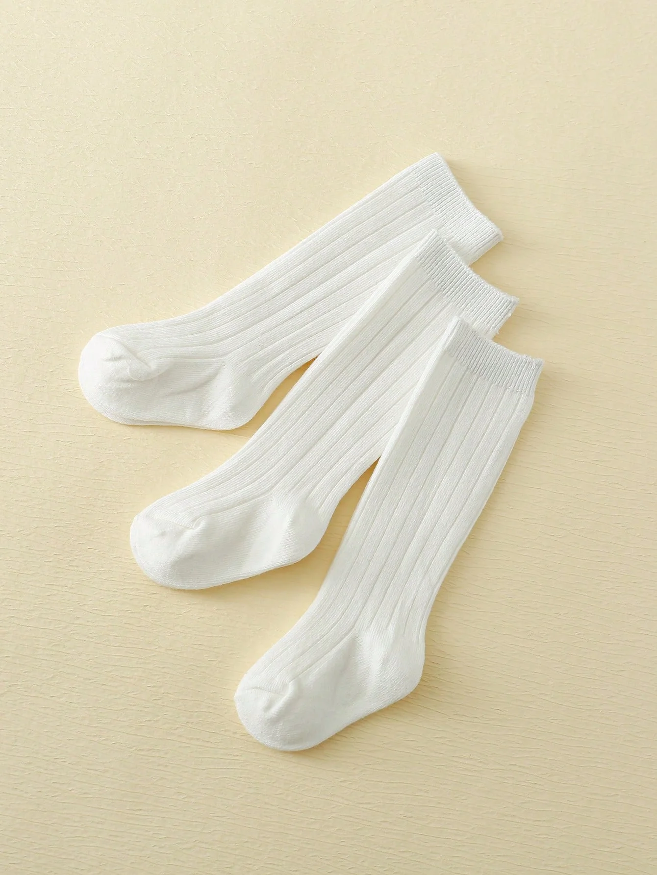 3 Pairs of Baby Socks 0-8 Years Striped High Knee Cotton Soft Kids Socks Set for Boys Girls Toddler Non-Slip White Children Socks thumbnail 4