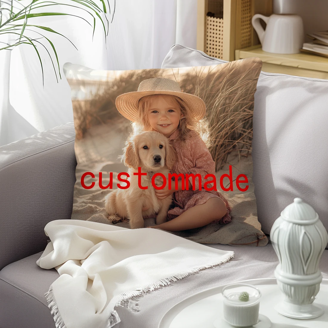 Custom Picture Printed Cushion Cover Pet Personal Life Photos Pillow Cover Custom 100% Polyester Pillowcases In Various Sizes thumbnail 2
