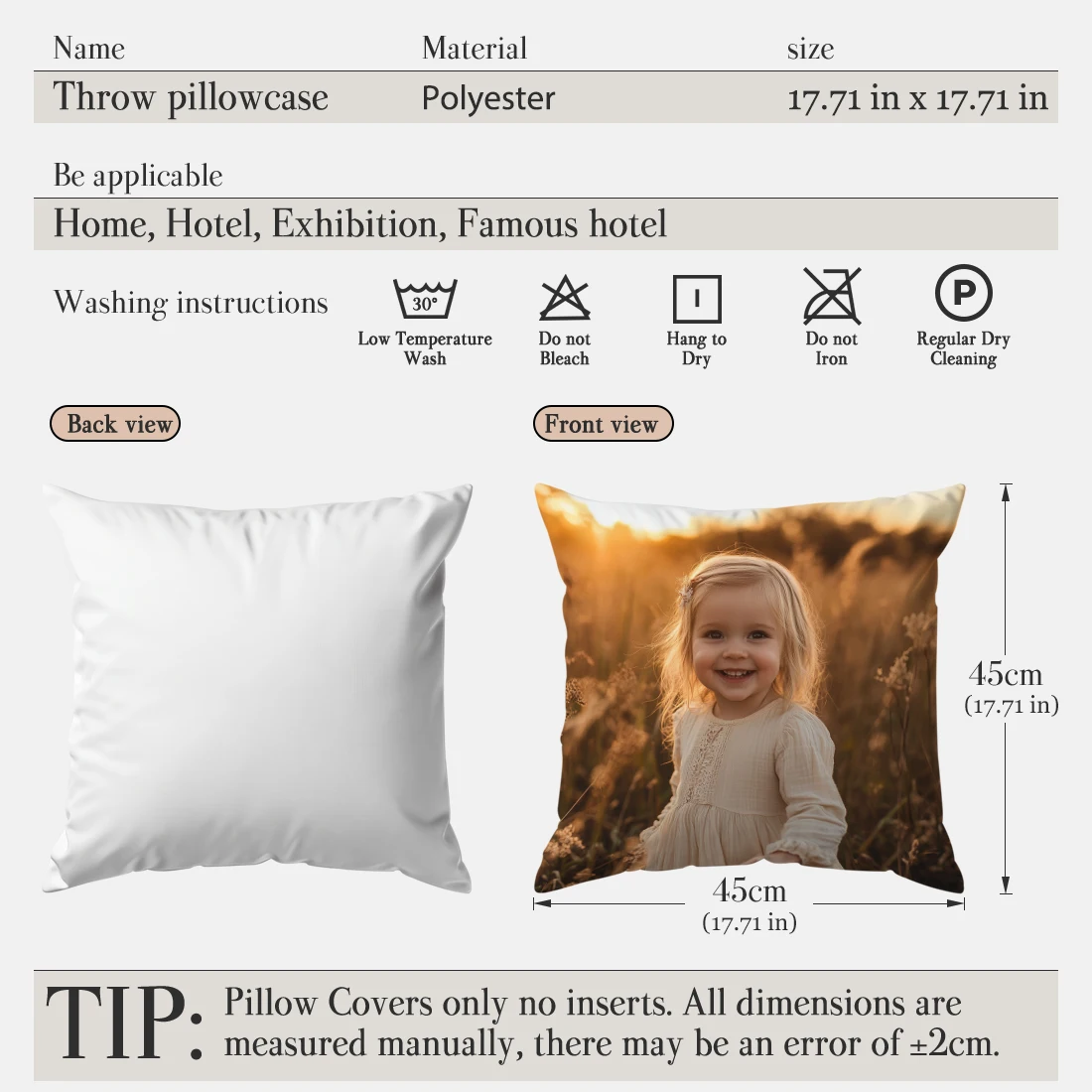 Custom Picture Printed Cushion Cover Pet Personal Life Photos Pillow Cover Custom 100% Polyester Pillowcases In Various Sizes thumbnail 5