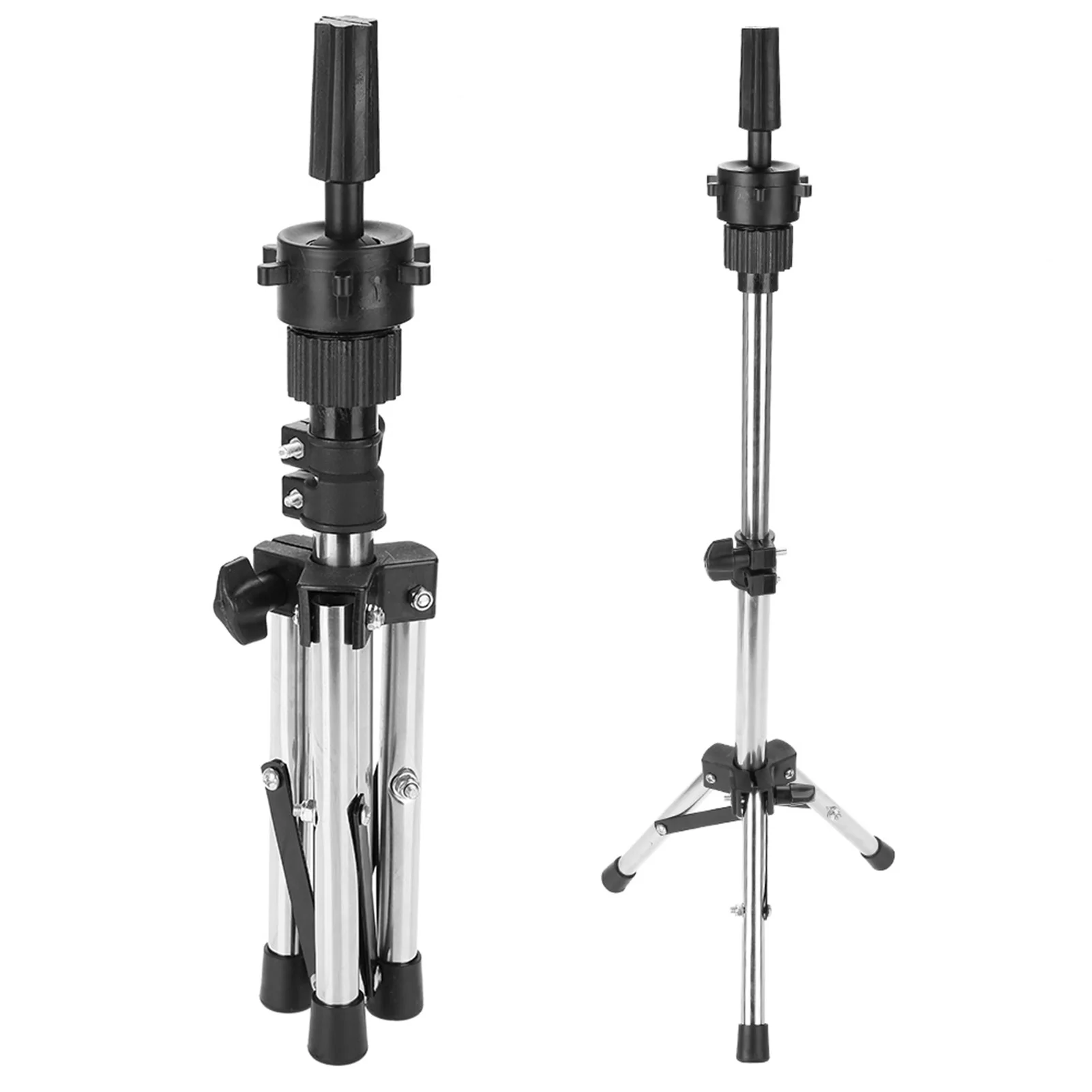 Hair Mannequin Hair Styling Training Hairdressing Training Head Holder Adjustable Salon Model Mannequin Head Tripod Stand Silver thumbnail 3