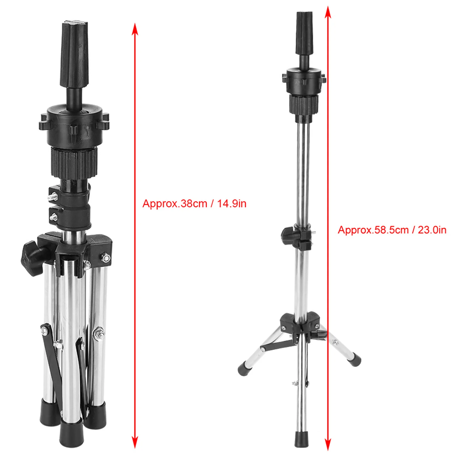 Hair Mannequin Hair Styling Training Hairdressing Training Head Holder Adjustable Salon Model Mannequin Head Tripod Stand Silver thumbnail 2