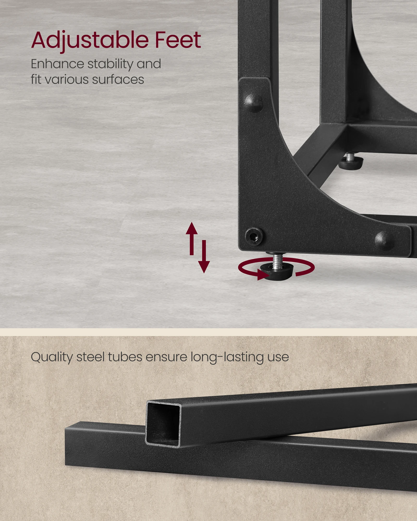 VASAGLE C-Shaped Side Table, Bedside Table, Sofa Side Table, Coffee Table, with Metal Frame, Industrial thumbnail 4
