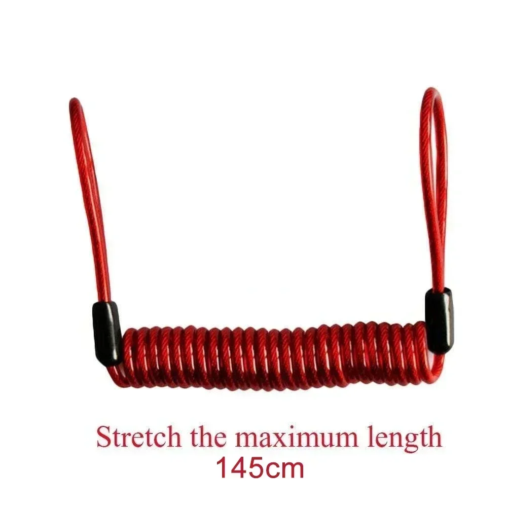 Bike Spring Cable Lock Anti-Theft Rope Alarm Disc Lock Bicycle Security Reminder Motorcycle Theft Protection 120-145cm thumbnail 3