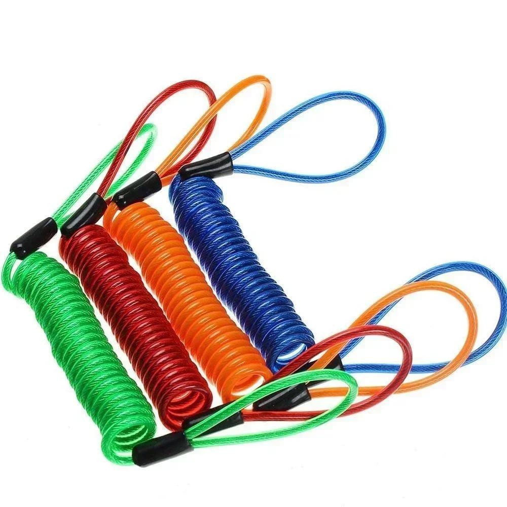 Bike Spring Cable Lock Anti-Theft Rope Alarm Disc Lock Bicycle Security Reminder Motorcycle Theft Protection 120-145cm thumbnail 6