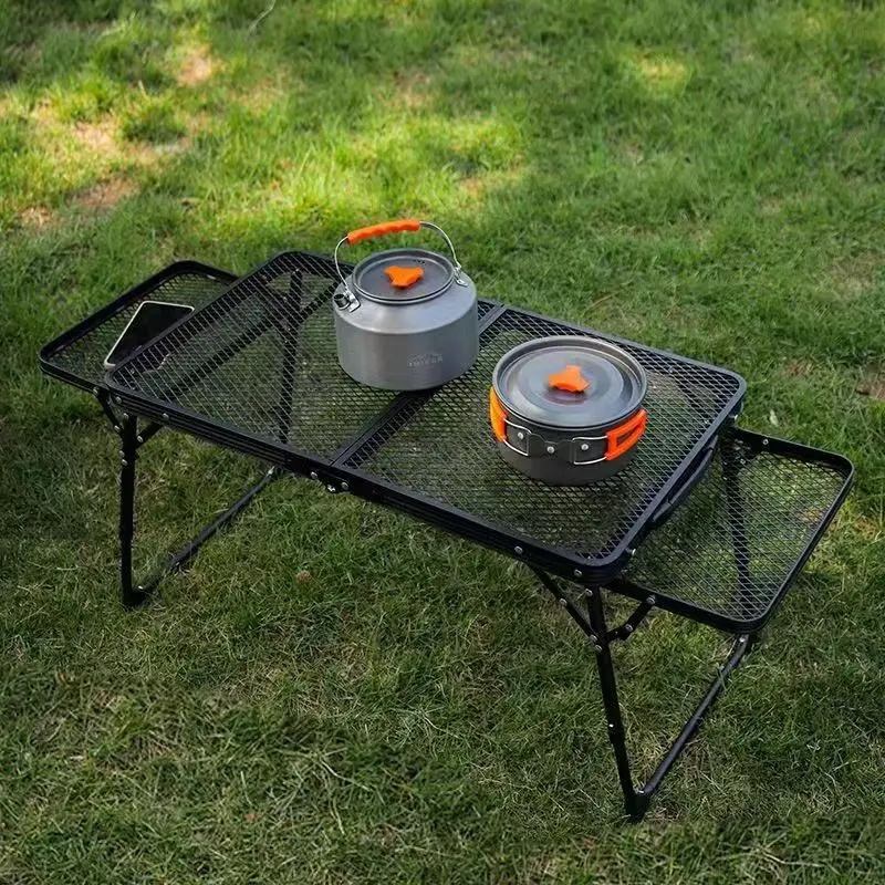 Foldable Iron Mesh Camping Table Outdoor Portable Picnic Table Lightweight Durable For BBQ Grill Beach Party Travel Accessories thumbnail 3