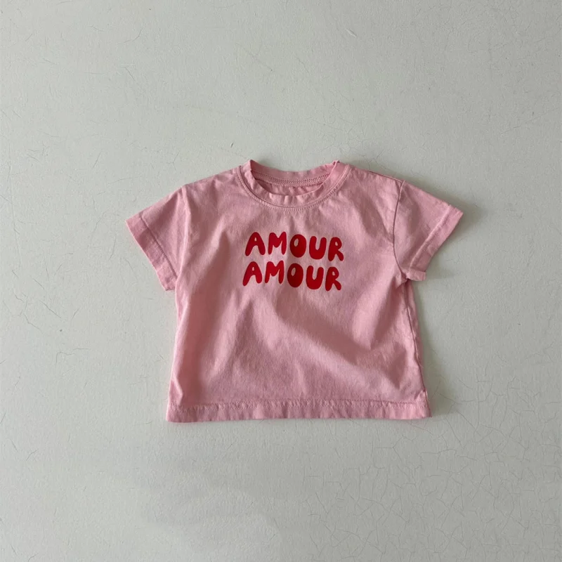 Children Summer Fashion Letters Print Tees Baby Boys Solid T-Shirt Kids White Cotton Top Clothes Girls Casual TShirt 2-7Years thumbnail 2